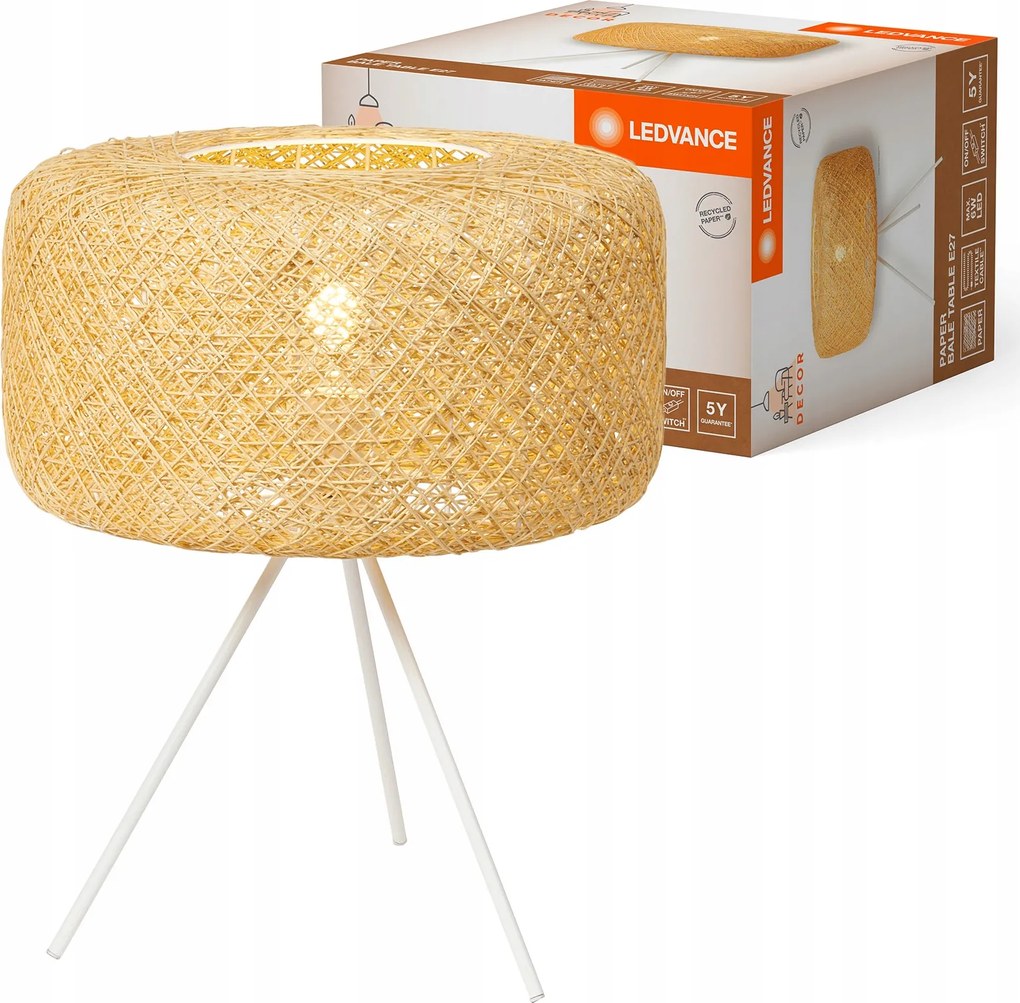 Asztali lámpa Asztali lámpatest Álló Dekoratív E27 Bézs Usb-c Dekor