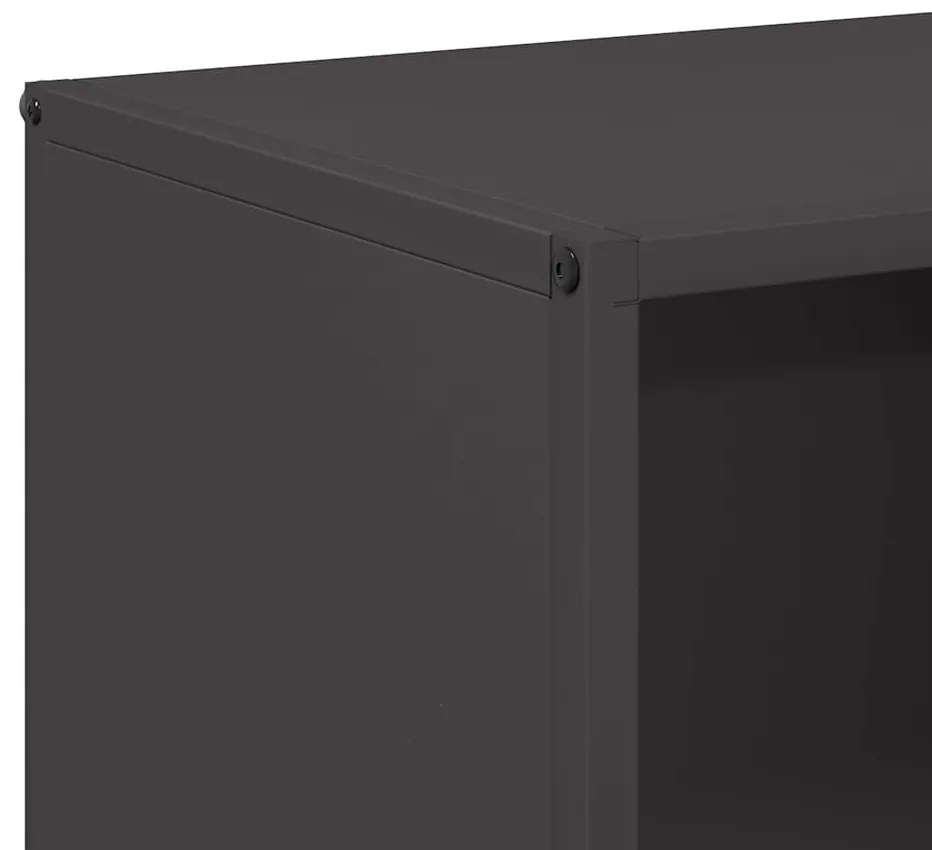 fekete hidegen hengerelt acél tűzifatároló 40x30x75 cm