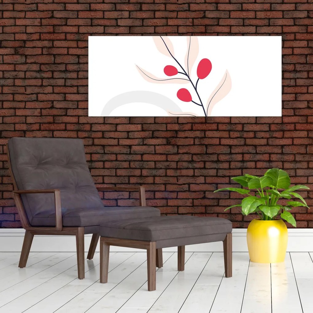 Kép - Rózsaszín virágos absztrakció N⁰3 (120x50 cm)