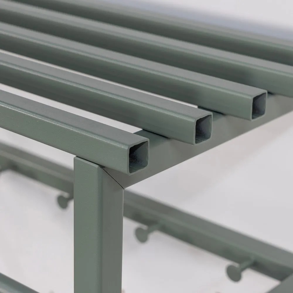 Zöld-szürke fém fali fogas polccal Rizzoli – Spinder Design