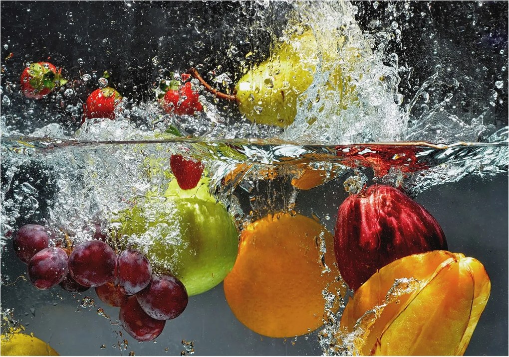 Fotótapéta Flizelin Tapéta Hálószobába és Nappaliba Gyümölcsök a vízben 312x219