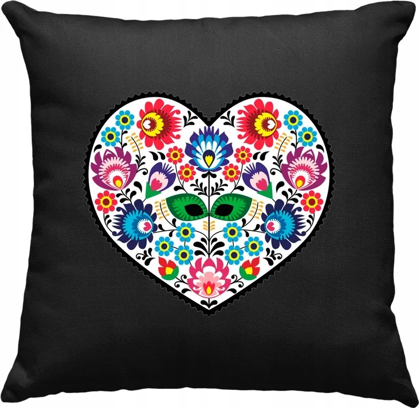 Párna Kgw Virágok Fekete