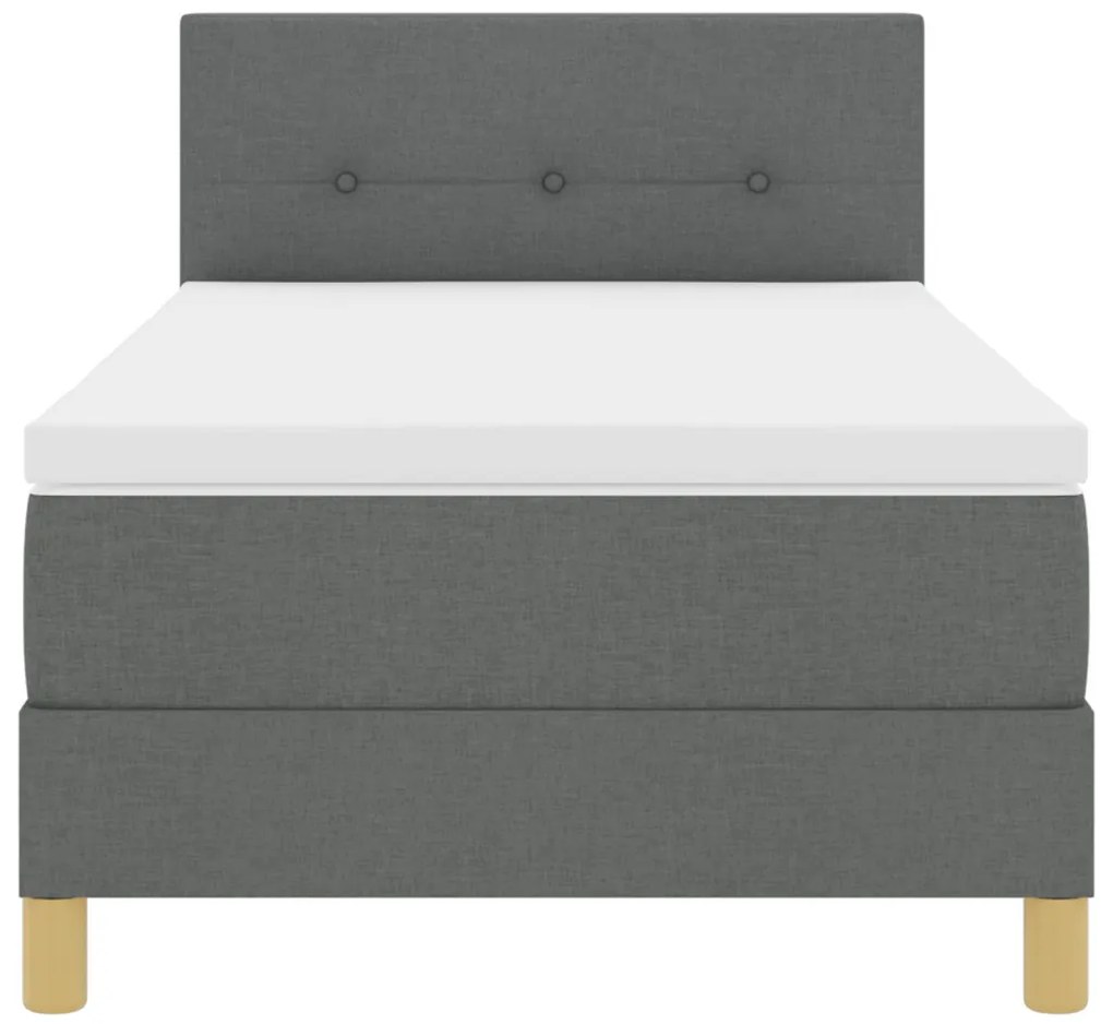 Box Spring ágy matraccal sötét szürke 80x200 cm szövet