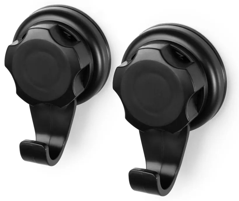 Fekete öntapadós acél akasztó szett 2 db-os Bestlock – Compactor