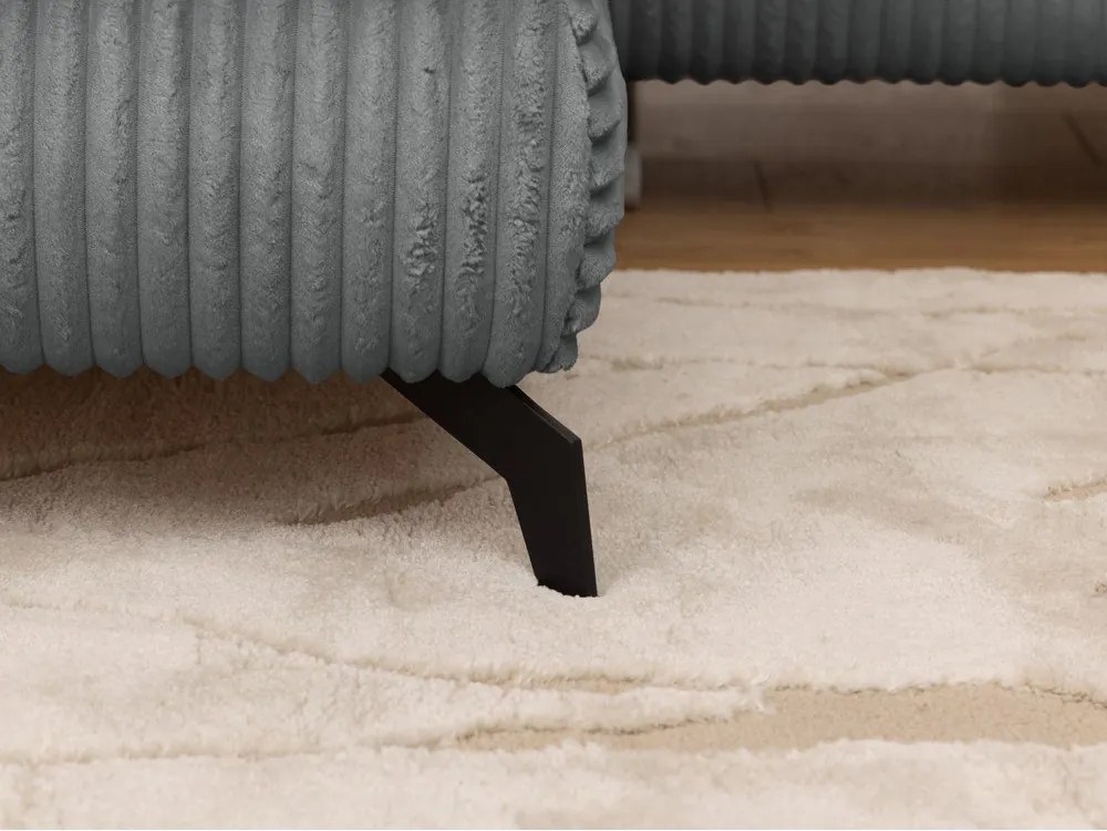 Szürke kordbársony sarokkanapé (bal oldali-L alakú) Marbeya – Ropez