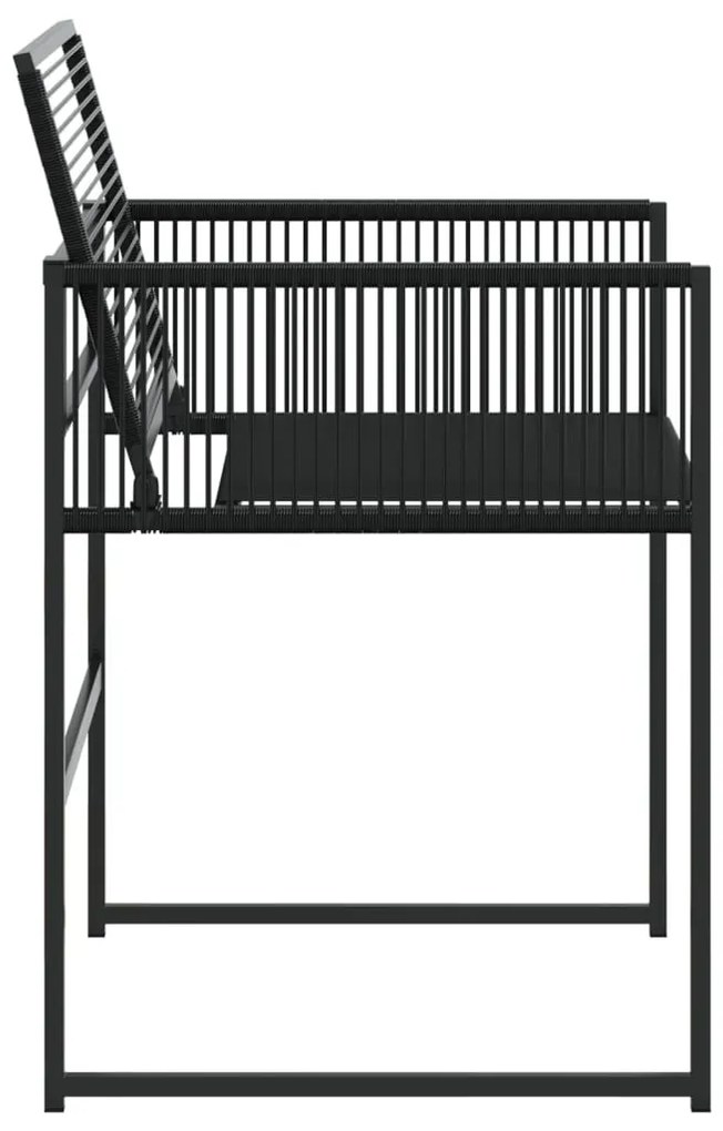 4 db fekete polyrattan kerti szék