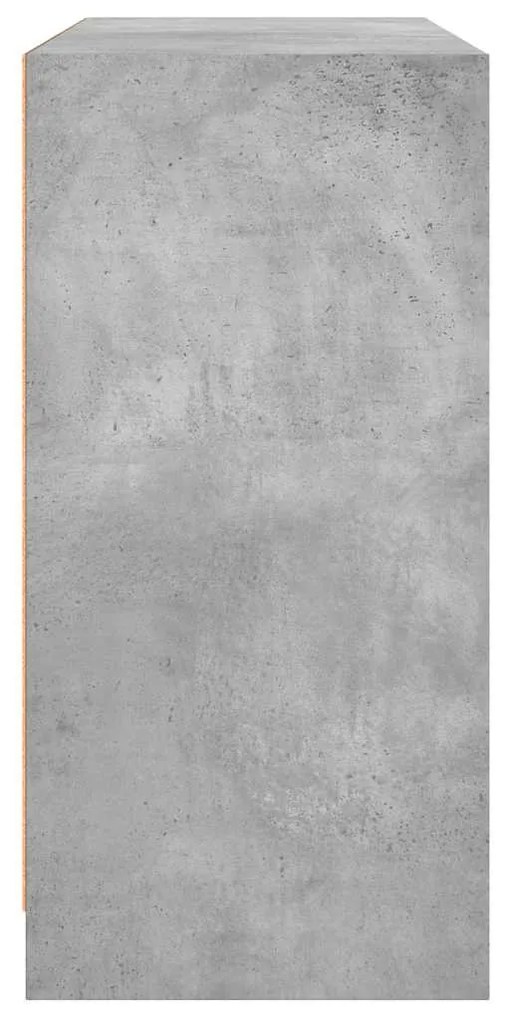 betonszürke szerelt fa tálalószekrény 102x37x75,5 cm