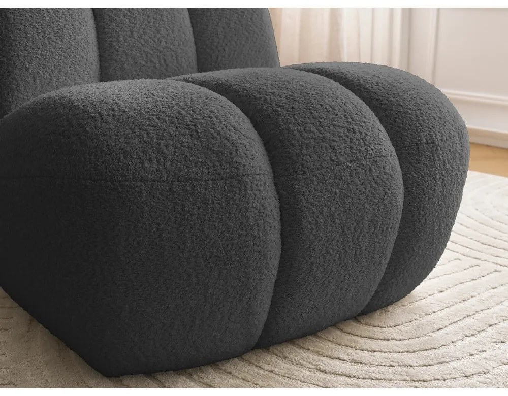 Sötétszürke buklé fotel Janissaire – Bobochic Paris