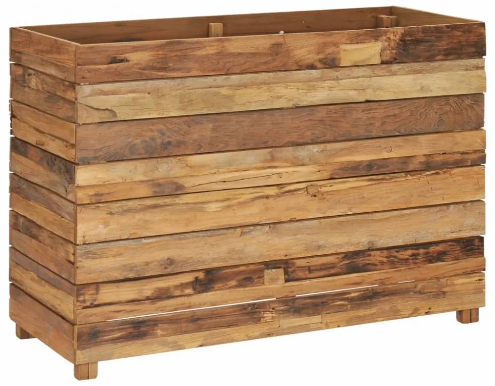 újrahasznosított tíkfa és acél magaságyás 100 x 40 x 72 cm