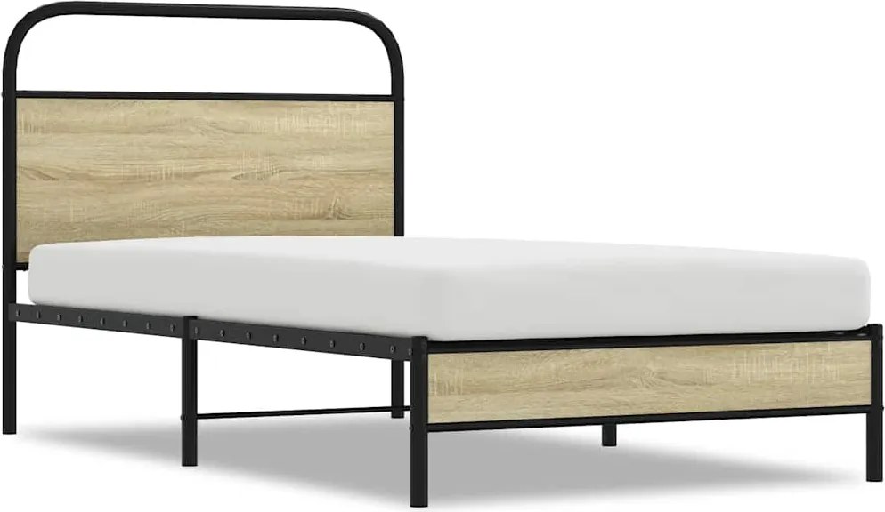 vidaXL ágykeret matrac nélkül 100x190 cm sonoma tölgyfa műfa