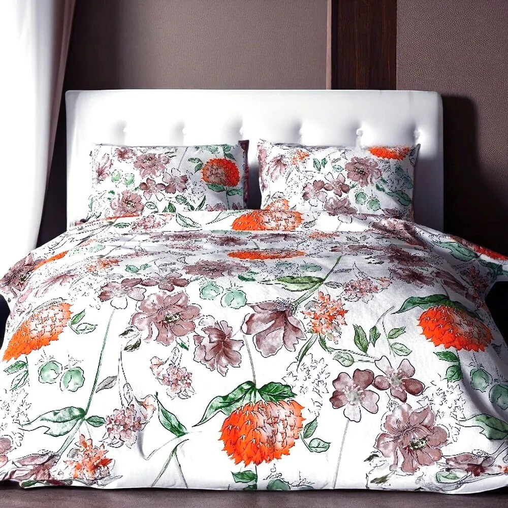 Krepp pamut ágynemű Homa TORRY ART ORANGE 2 részes 140x200 cm
