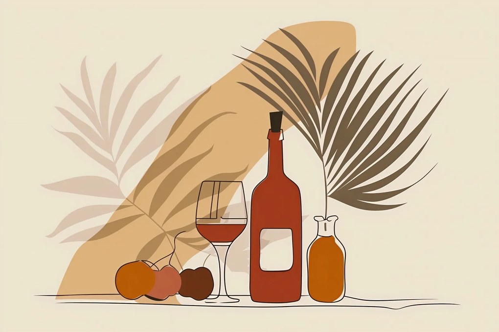 Poszter 91,5x61cm Bor a pálmafák mellett