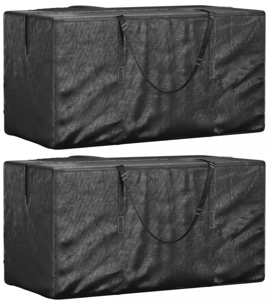 2 db fekete polietilén kerti párnatároló zsák 150 x 75 x 75 cm