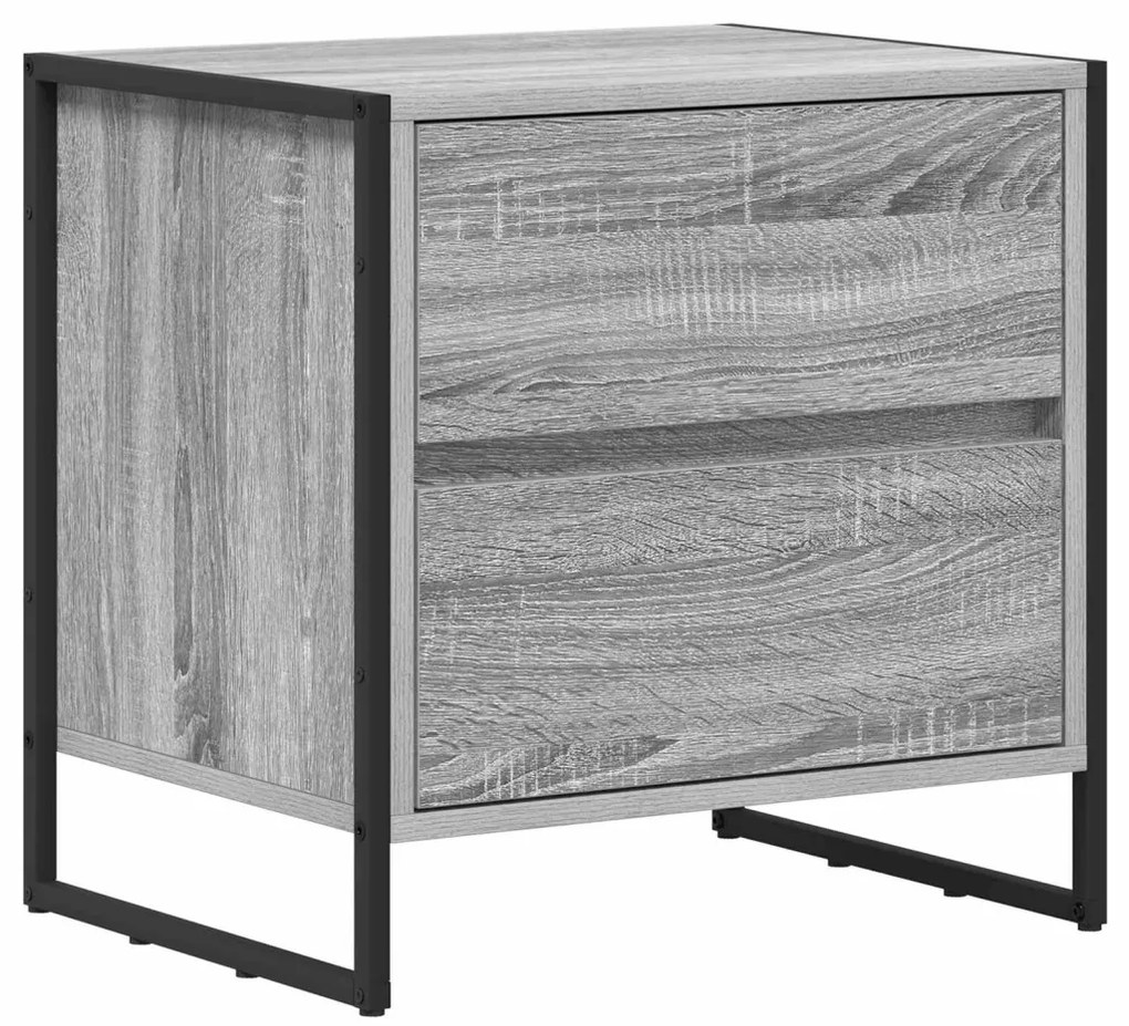 vidaXL Éjjeli asztal 2 pcs Szürke Sonoma 50 x 39.5 x 50 cm Faanyag