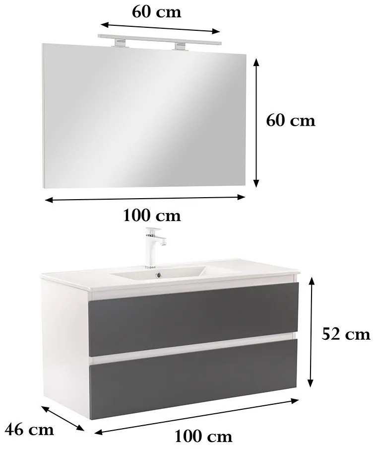 Vario Forte 100 alsó szekrény mosdóval