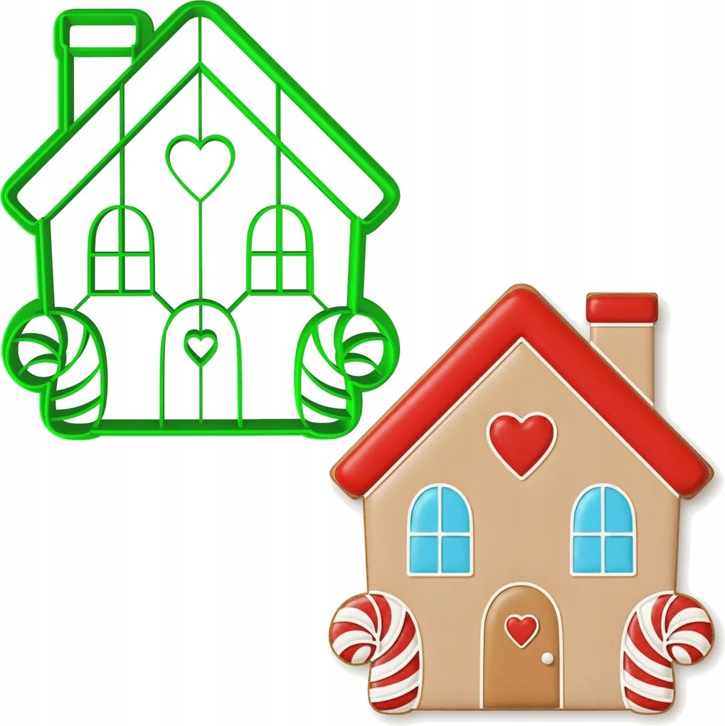 Mézeskalács Forma Karácsonyra Házikó házikó 10cm