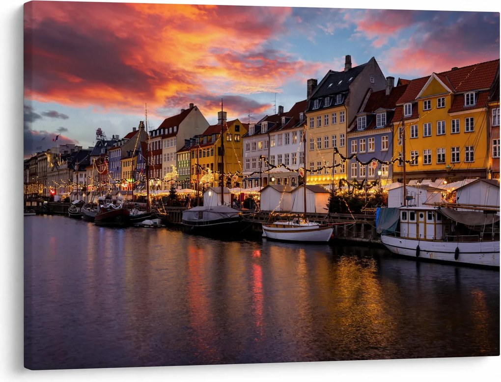 Kép - Nyhavn, Koppenhága (70x50 cm)