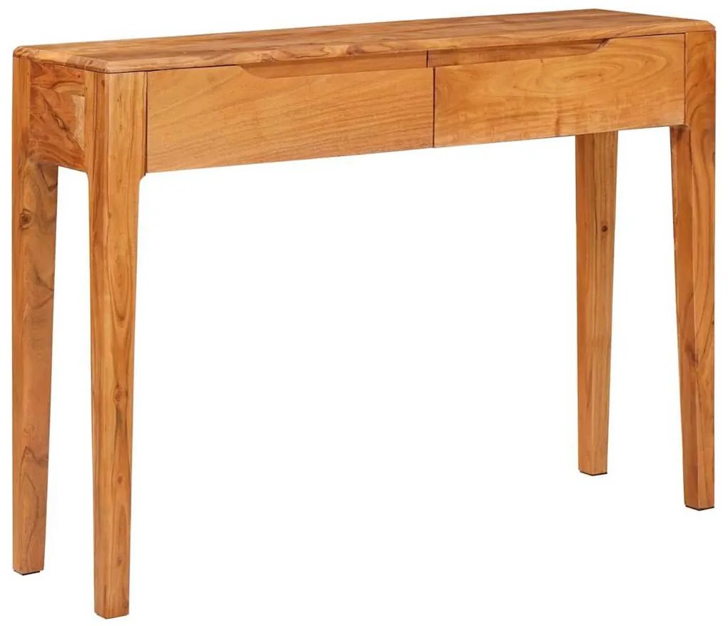 vidaXL Konzolasztal fiókkal Barna 110 x 30 x 80 cm Tömör Akácfa