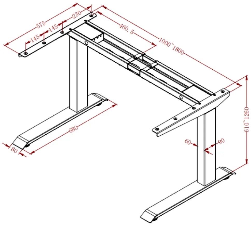 Elektromosan állítható magasságú asztal Liftor Magic, szürke