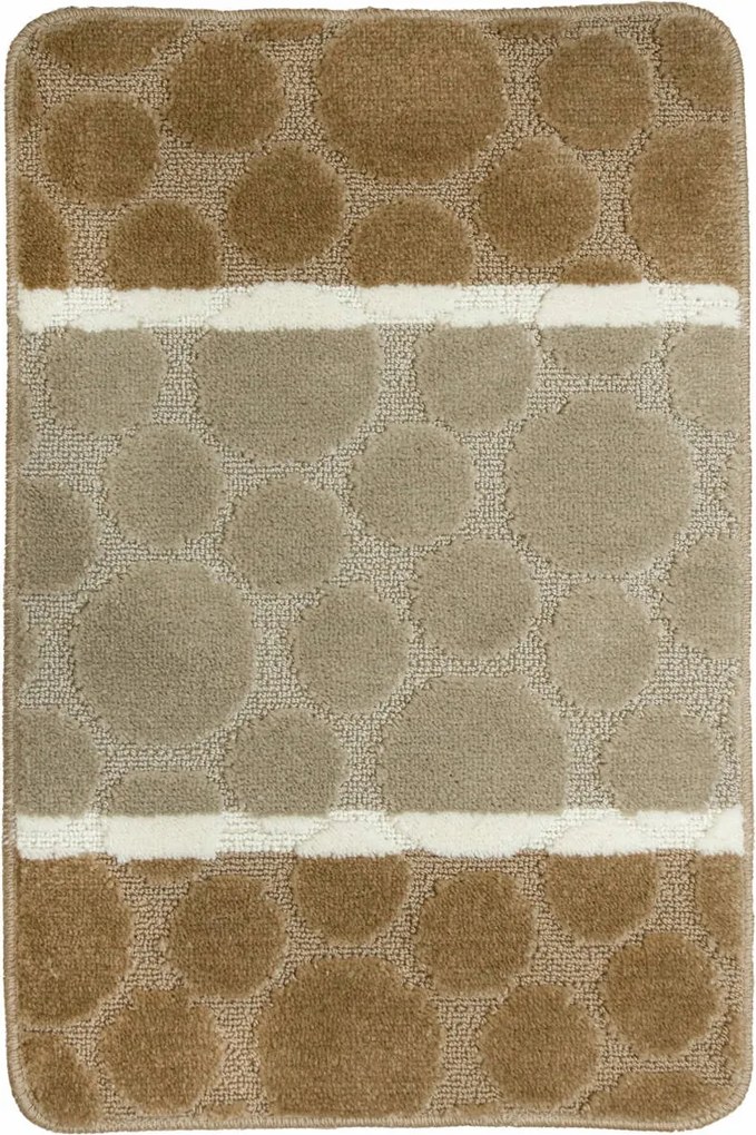 50x80 cm Csúszásgátló Bézs Siena Csíkos Pöttyös Fürdőszobaszőnyeg