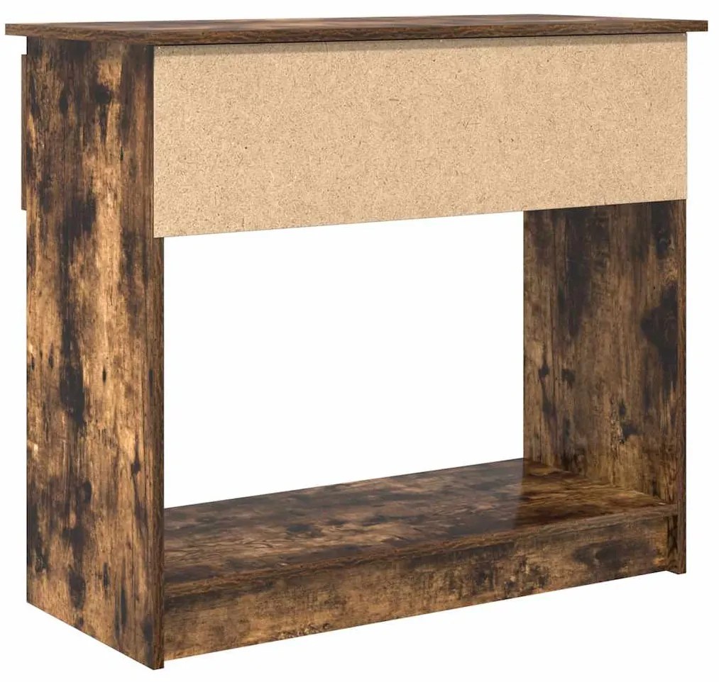 füstös tölgy színű konzolasztal fiókokkal 85,5x38,5x74,5 cm