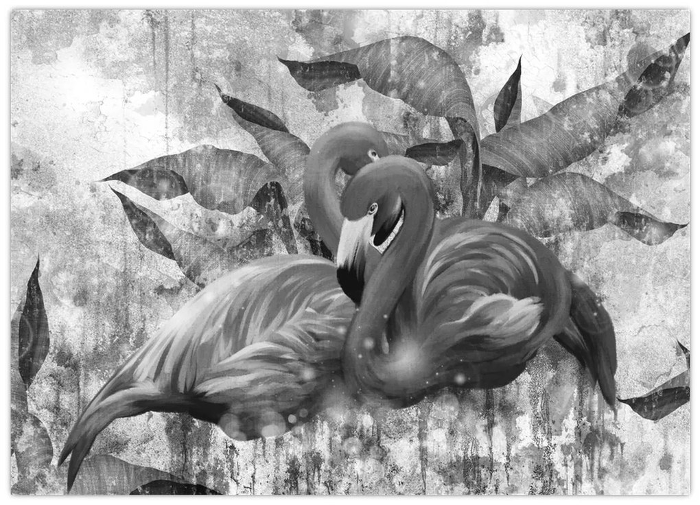 Kép - Flamingók graffiti (70x50 cm)