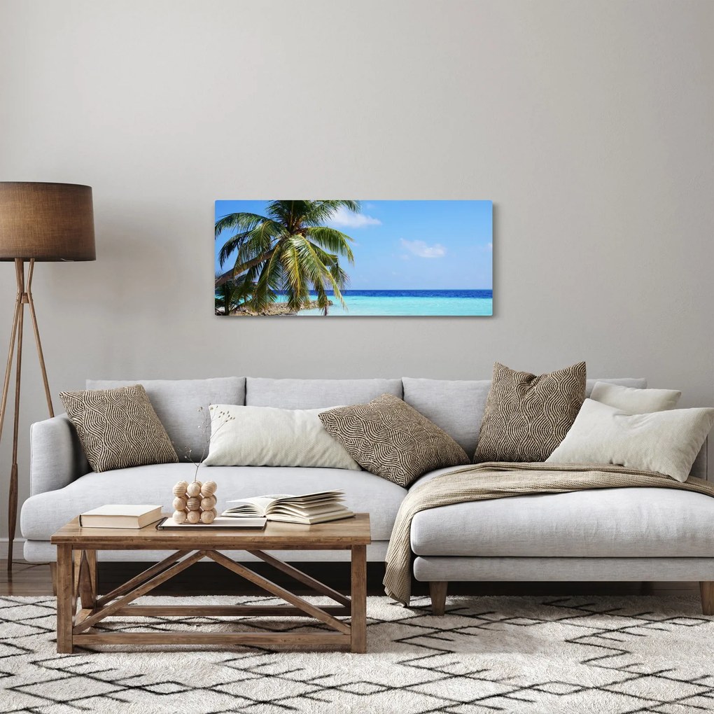 Pálmafák a strandon képe (120x50 cm)