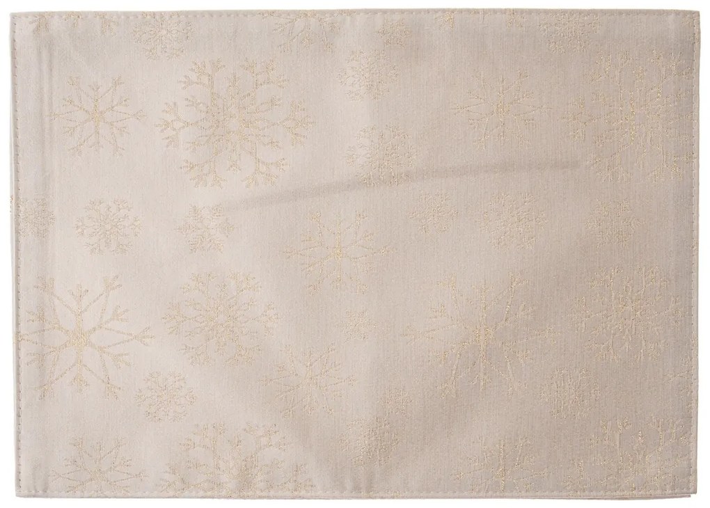 Hópelyhek vízálló karácsonyi tányéralátét, arany, 32 x 45 cm