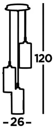 Searchlight 2300-3SM - Csillár zsinóron DUO 3xE14/60W/230V antracit