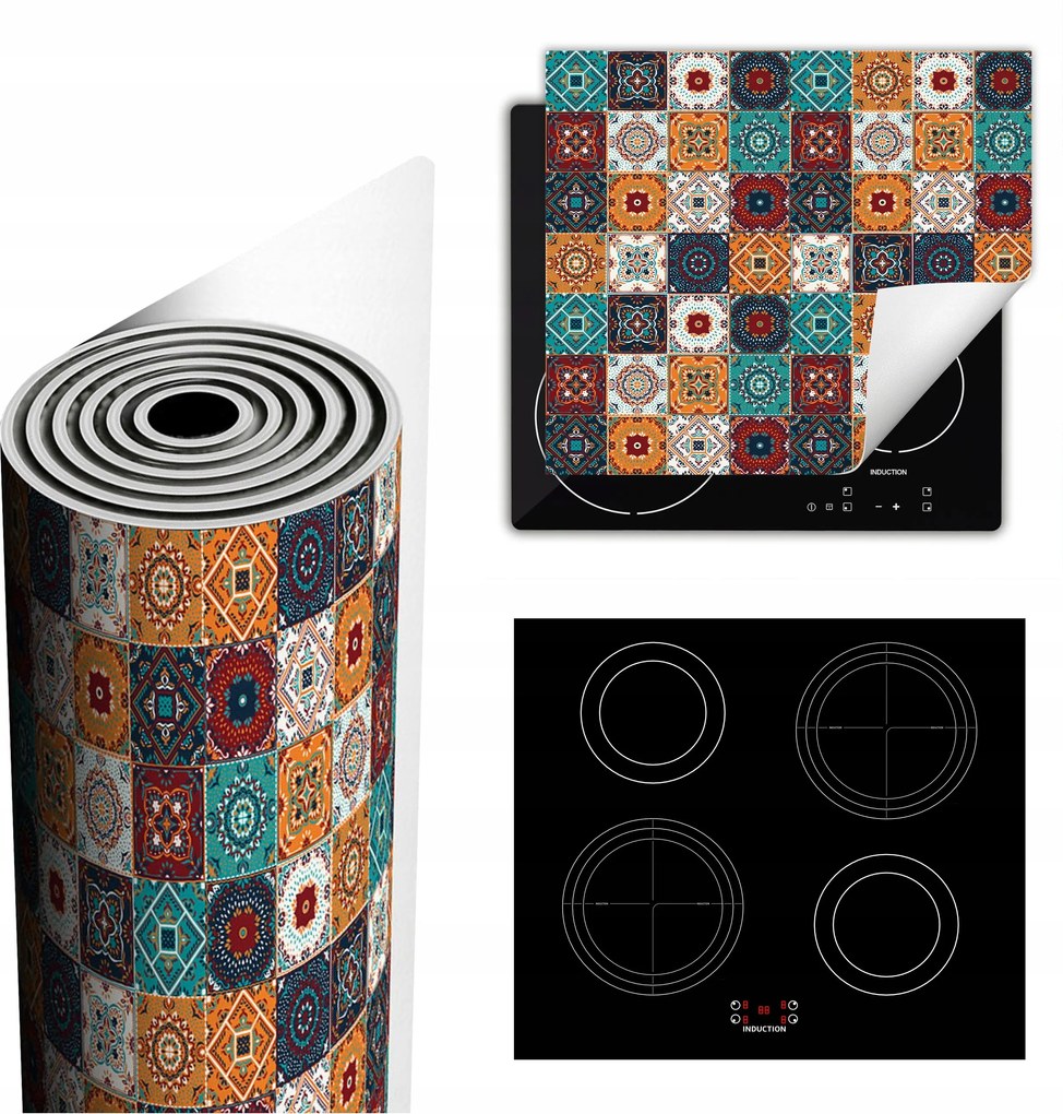 Tűzhelyvédő Szőnyeg Több Helyet Biztosít 60x52 színes mozaik