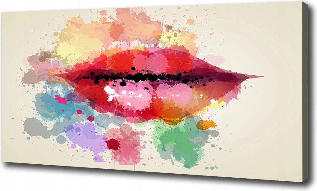 Vászonkép Színes ajkak 120x60 cm
