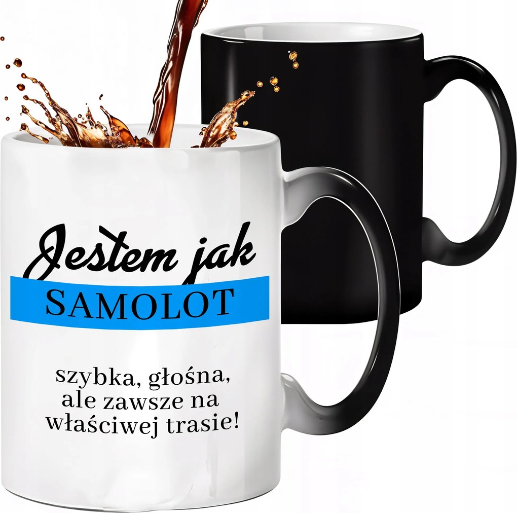 Mágikus Bögre Fekete Matt Olyan Vagyok, Mint Egy Repülőgép Lányoknak Barátnőknek