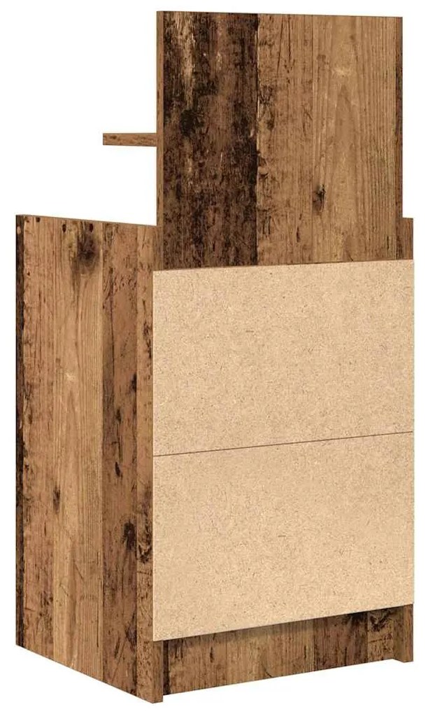 2 db antik fa színű éjjeliszekrények 2 fiókkal 38x34x80 cm