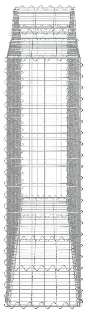 6 db íves horganyzott vas gabion kosár 200x30x100/120 cm