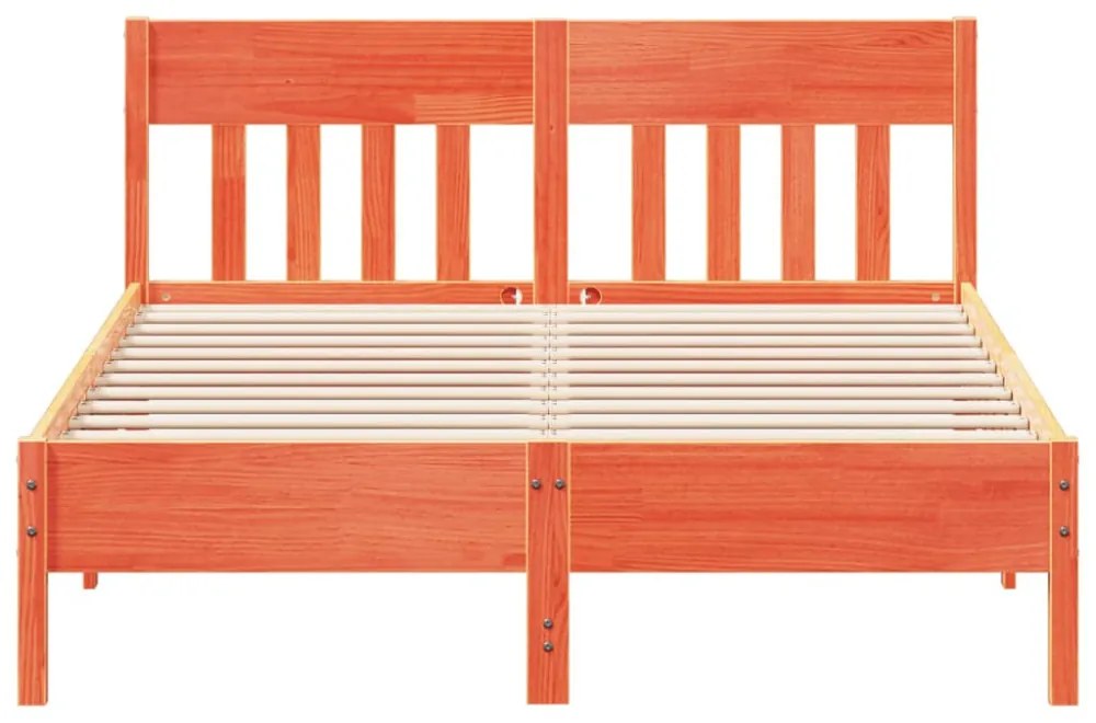 viaszbarna tömör fenyőfa ágy matrac nélkül 120 x 190 cm