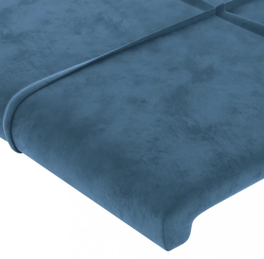 vidaXL sötétkék bársony ágykeret matrac nélkül 140x200 cm