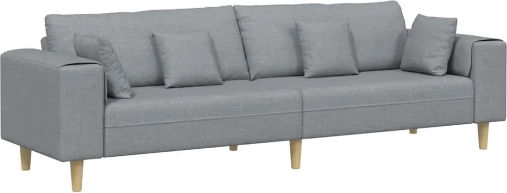 vidaXL Kanapé párnával Világosszürke 250 x 77 x 76 cm szövet