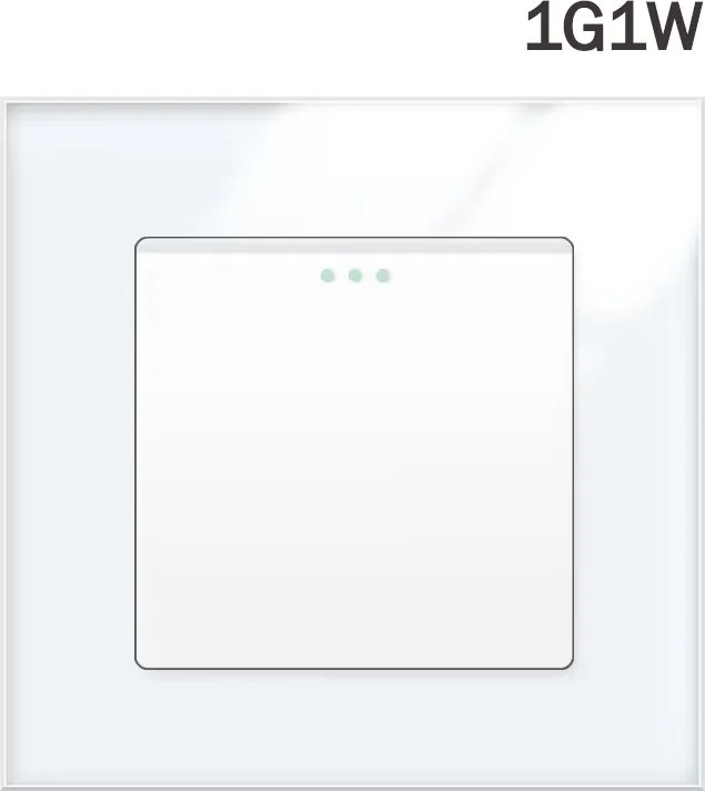 Villanykapcsoló 1G1W Szimpla Mechanikus Üveg Keret FI60 Fehér
