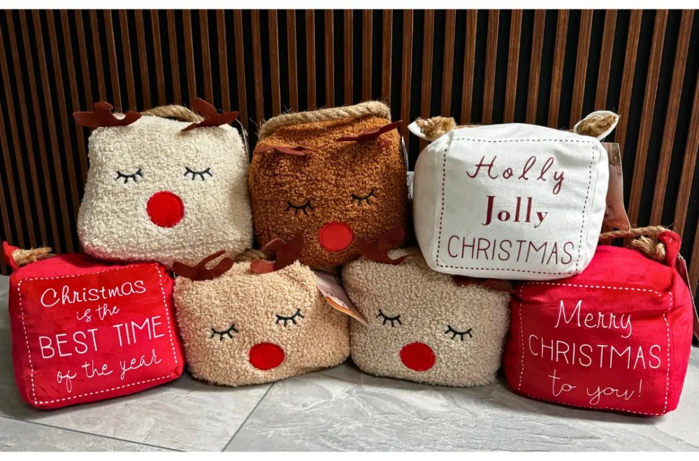 Christmas plüss ajtótámasz többféle mintával