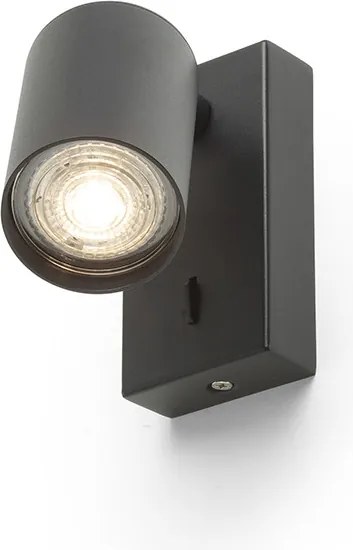 RENDL DUDE nástěnná černá 230V LED GU10 9W