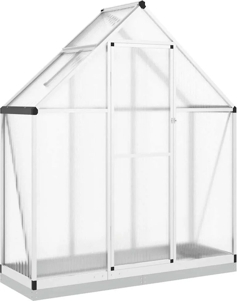 vidaXL ezüstszínű alumínium melegház alapvázzal 169 x 58 x 202 cm