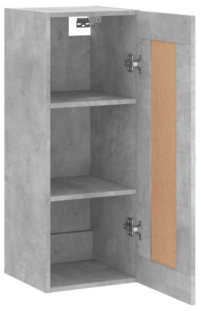 betonszürke szerelt fa fali szekrény 34,5x34x90 cm