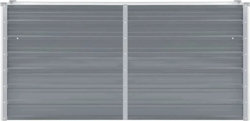 Szürke horganyzott acél kerti magaságyás 160 x 40 x 77 cm