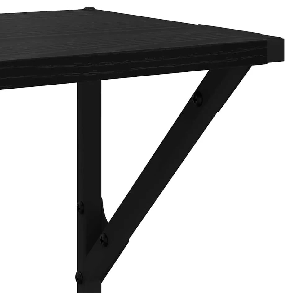 Falpolcok 2 pcs Fekete tölgy 80 x 25 x 25,5 cm Faanyag