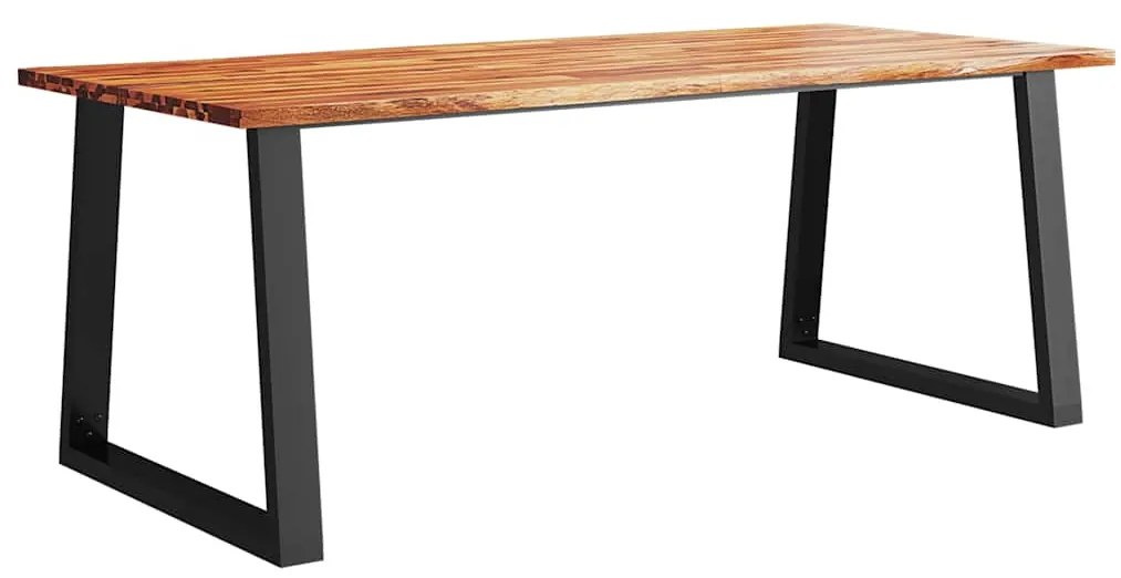 Tömör akácfa étkezőasztal természetes éllel 200 x 90 x 75 cm
