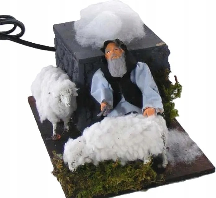 Elektromos Mozgatható Betlehem Figura 'báránynyíró' figurákhoz 12cm