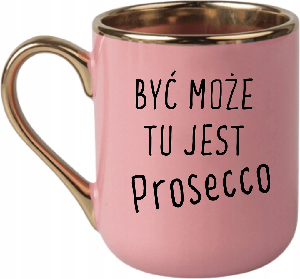 Bögre Elegáns Rózsaszín Arany Rant Vicces Ajándék Itt Van Prosecco