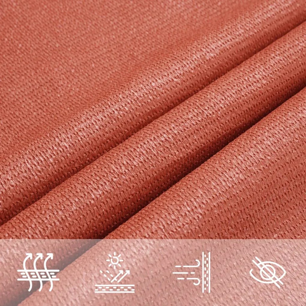 terrakotta négyszögletű HDPE napvitorla 160 g/m² 3,5x5 m