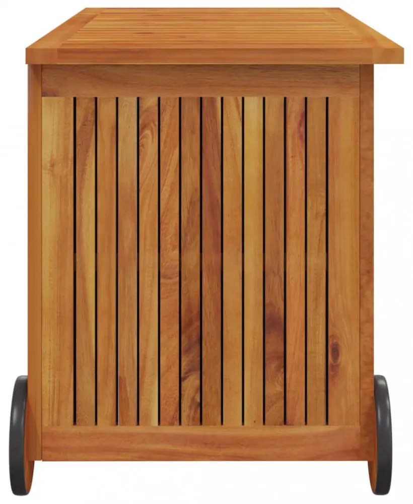 tömör akácfa kerti tárolóláda kerekekkel 90 x 50 x 58 cm