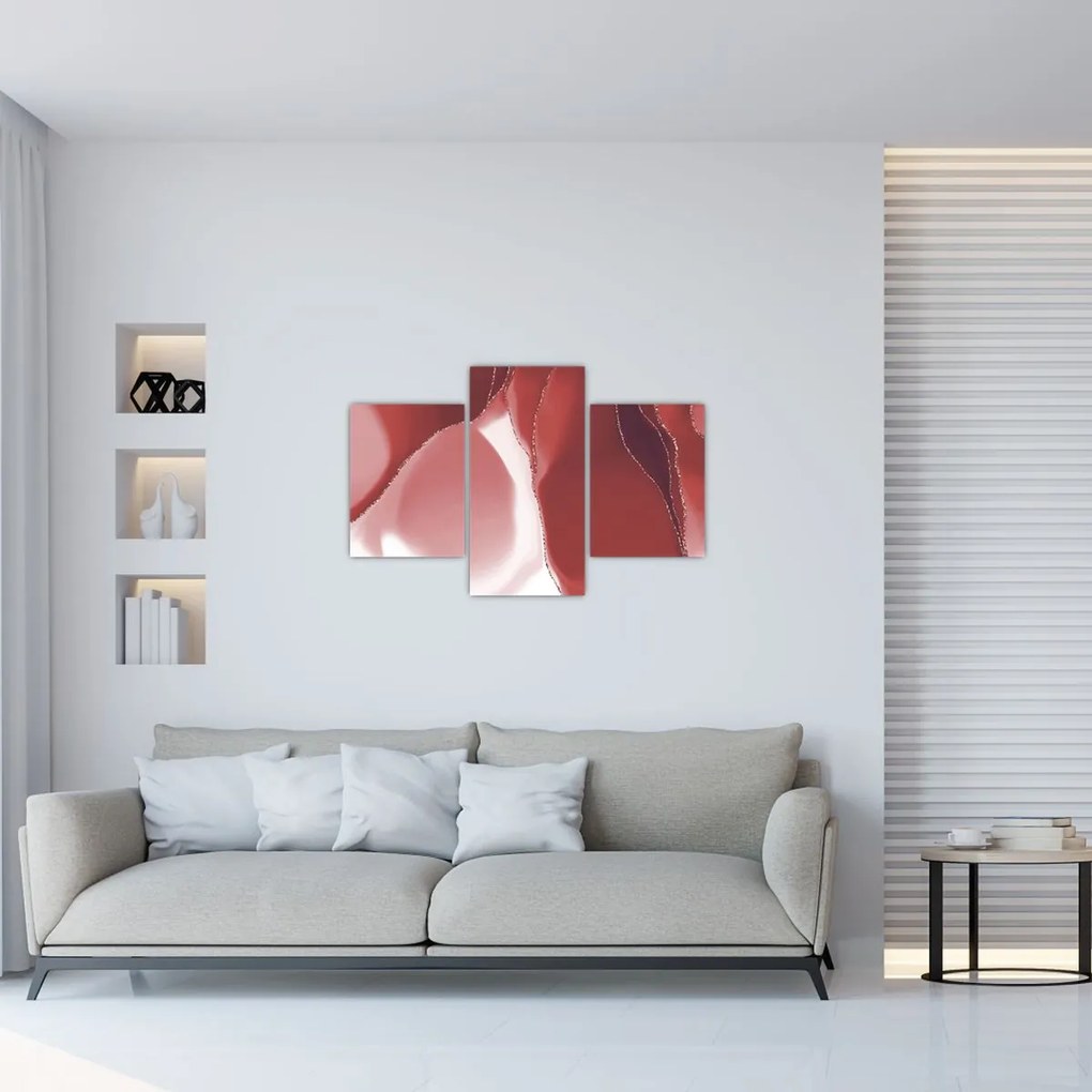 Kép - Piros absztrakt virág N⁰3 (90x60 cm)